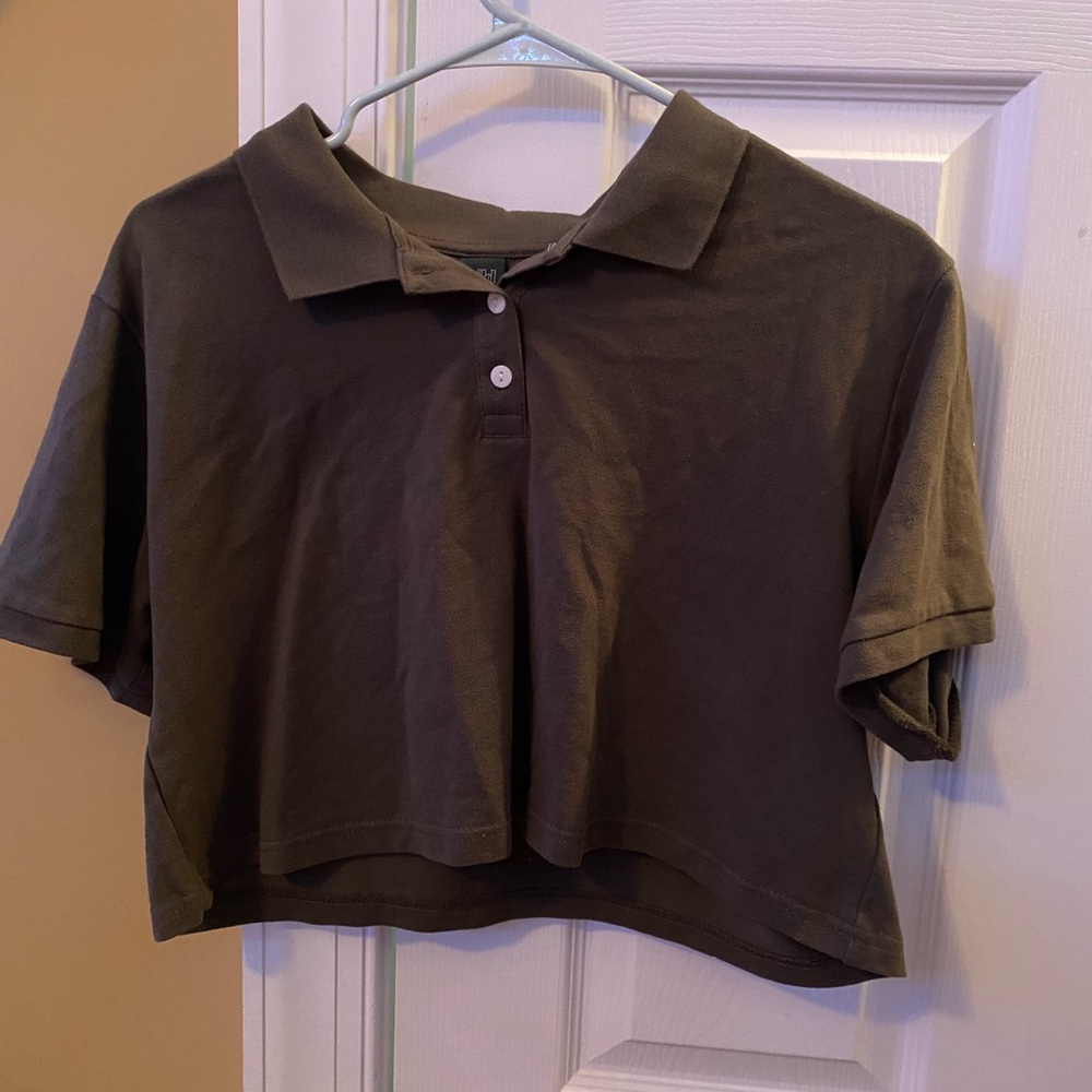 Green Cropped Polo